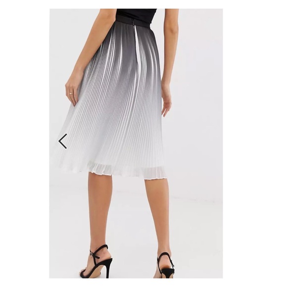 Asos Chi Chi London Ombré Pleated Midi Skirt 0-2 XS - Picture 3 of 13